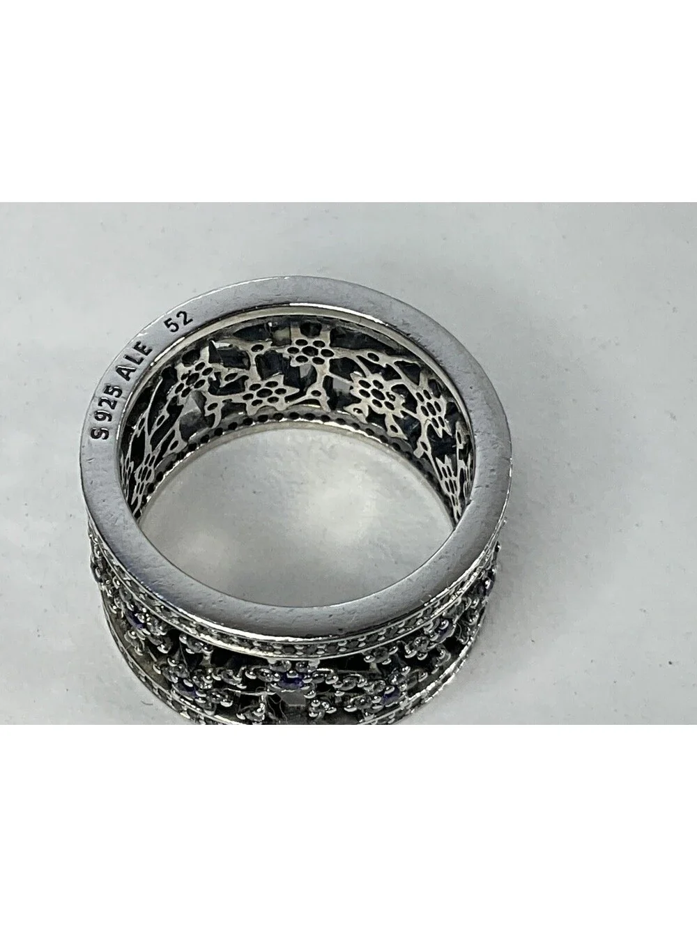 Pandora Forget Me Not Purple CZ Ring Sz 6 Retired